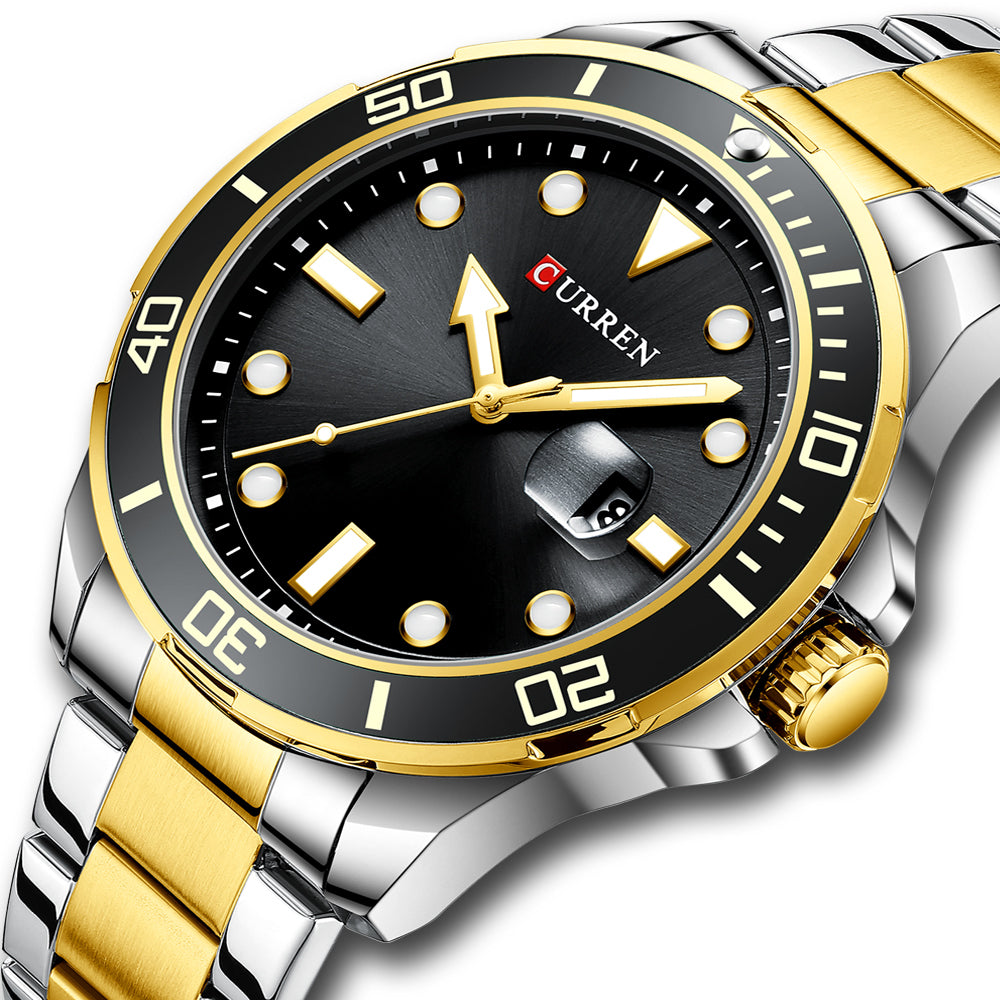 CURREN Orologi da uomo al quarzo con cinturino in acciaio CURREN Orologi da uomo al quarzo con cinturino in acciaio