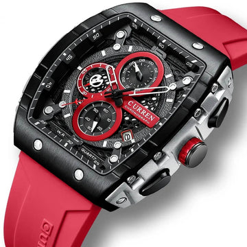 CURREN Orologio Uomo Multi Fuso Orario E Data – 48 Mm, Quarzo Giapponese, Blu