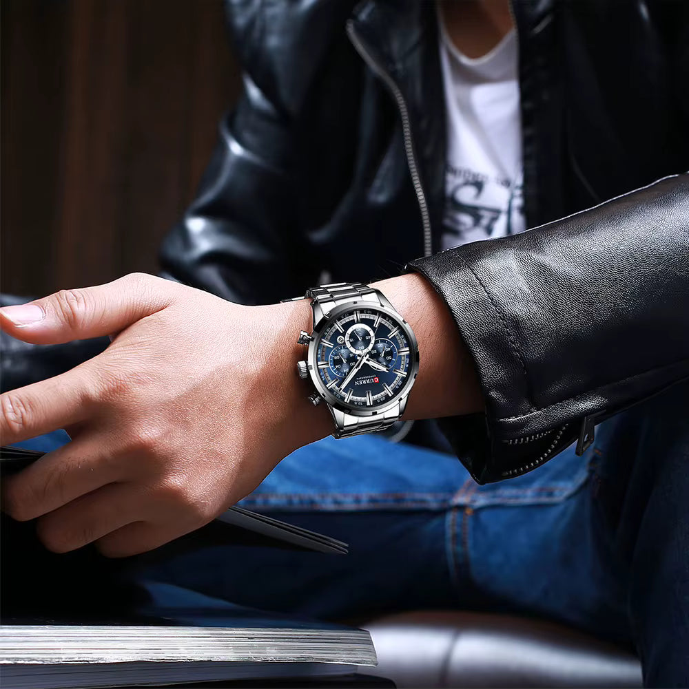 Curren Nizza® orologio uomo acciaio