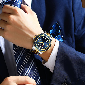 Orologio Da Polso Curren 8375 Uomo Analogico Quarzo Luxury Silver Blu