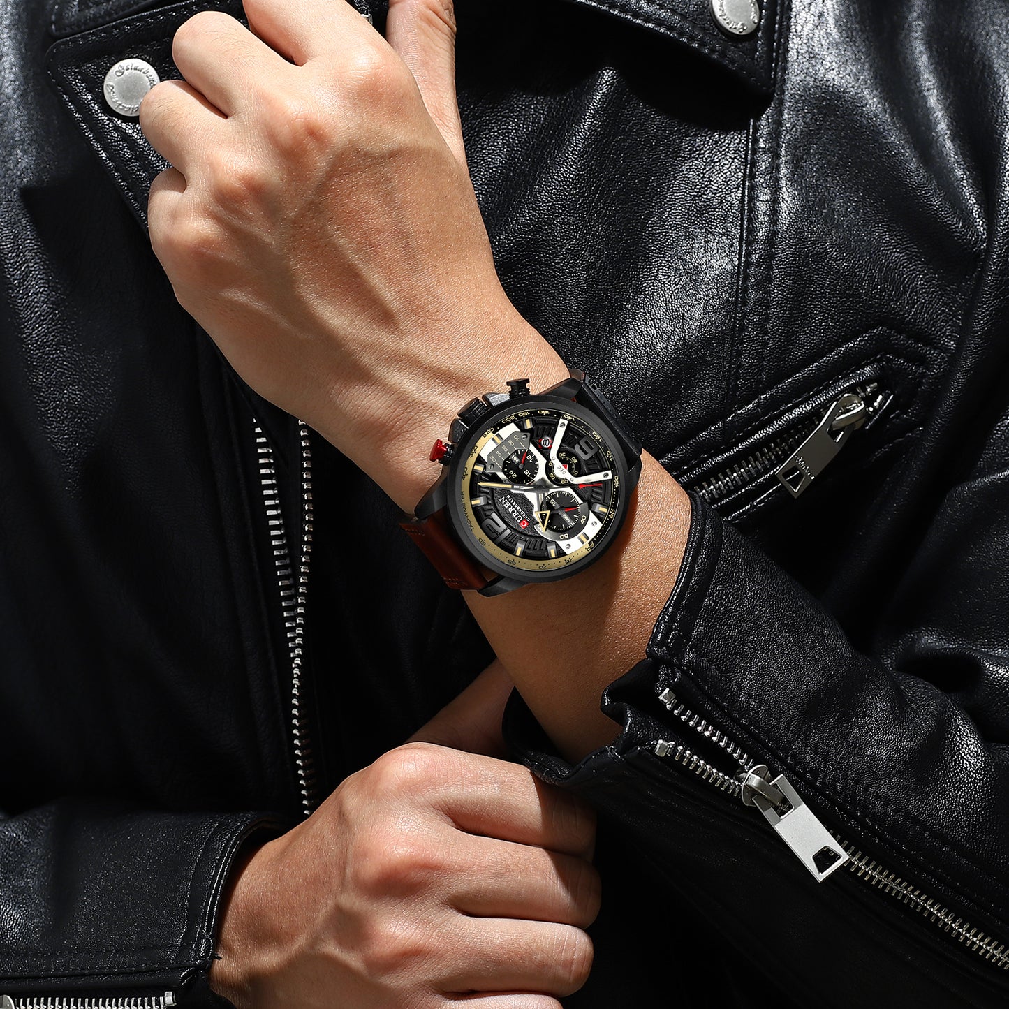 Curren Galacticos® orologio uomo pelle