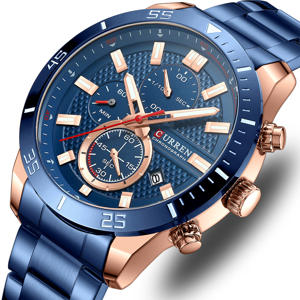 Curren Berna® orologio uomo acciaio