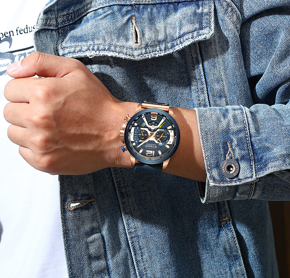 Curren Galacticos® orologio uomo pelle